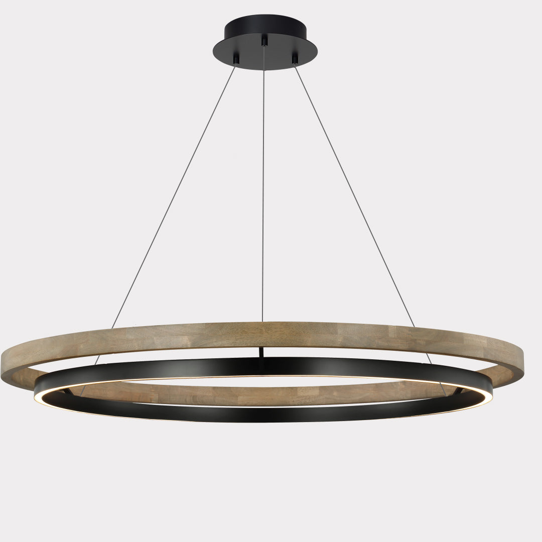 WOMO Lámparas Colgantes LED Circular de Madera - WM2492