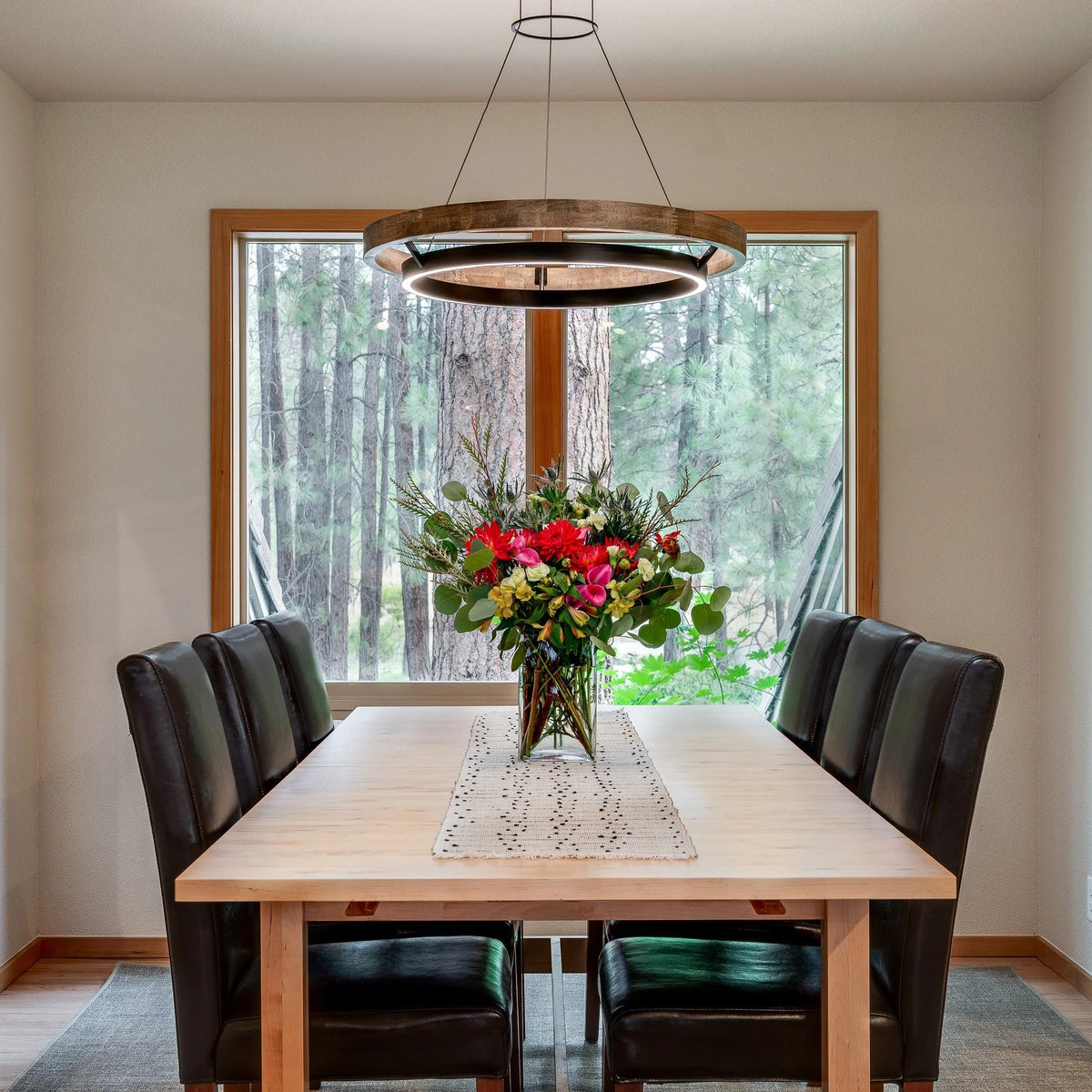 WOMO Wooden Circular LED Pendant Lights - WM2492