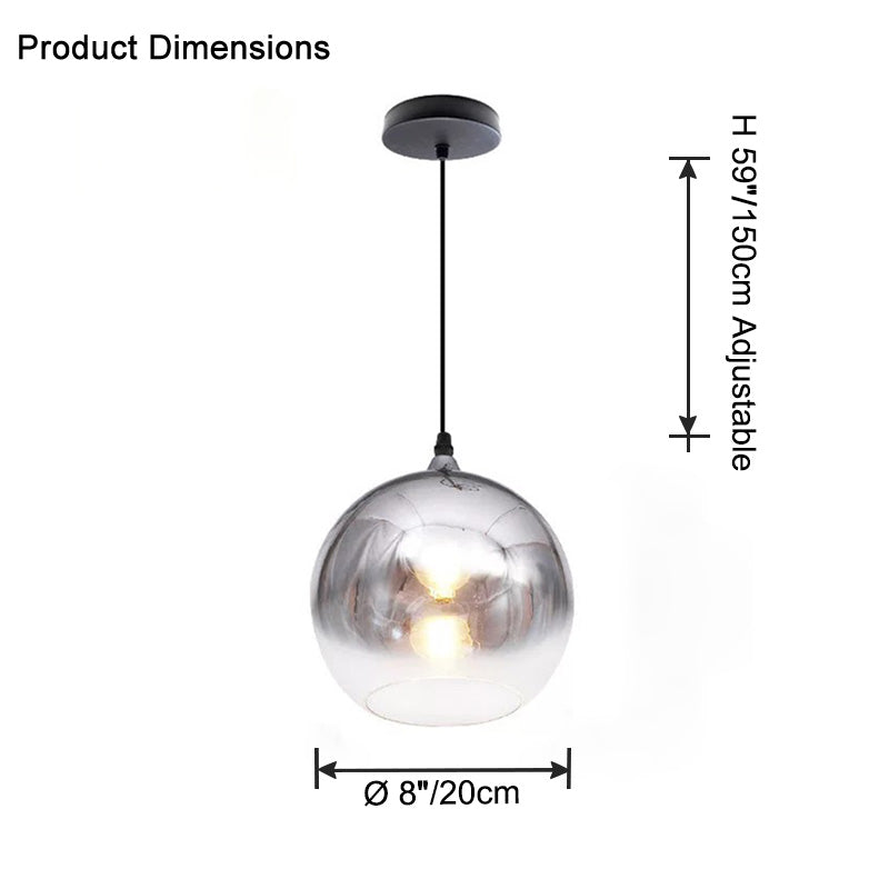 WOMO Lámpara colgante con forma de globo de cristal de colores - WM2500