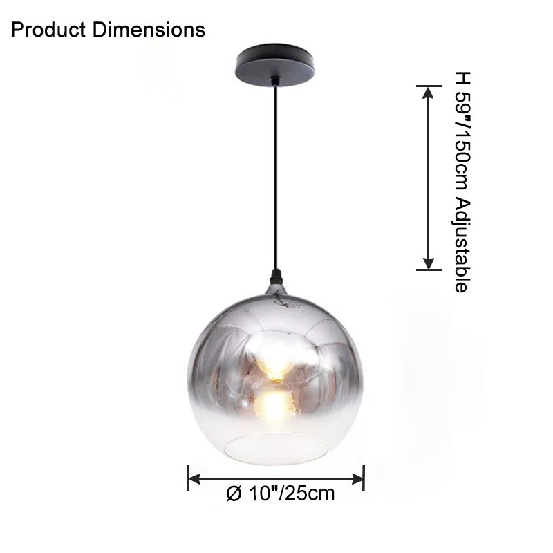 WOMO Lámpara colgante con forma de globo de cristal de colores - WM2500