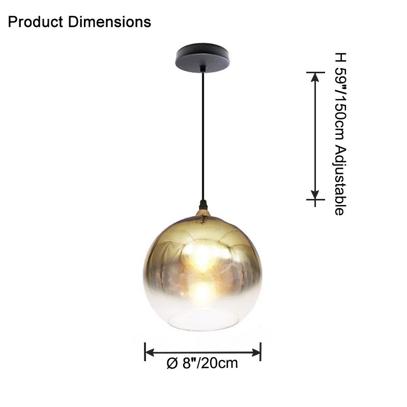 WOMO Lámpara colgante con forma de globo de cristal de colores - WM2500