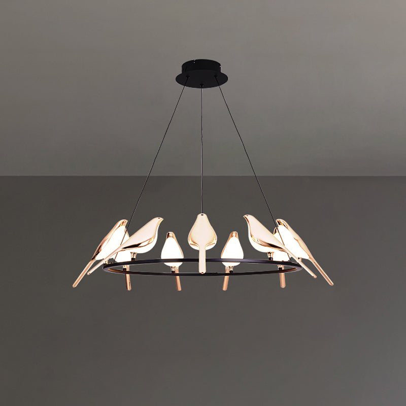 WOMO Gold Bird Round Chandelier - WM2512d