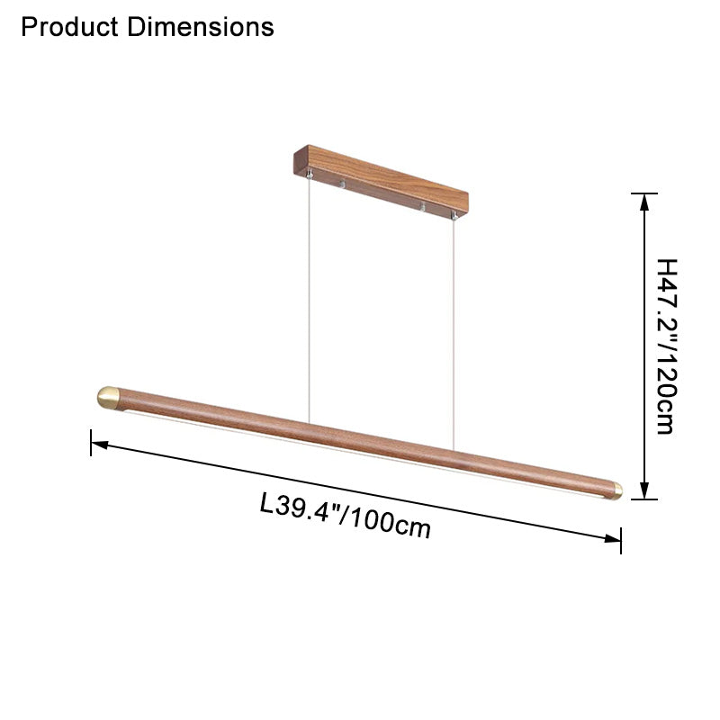 Lámpara colgante lineal LED WOMO color nogal - WM2520