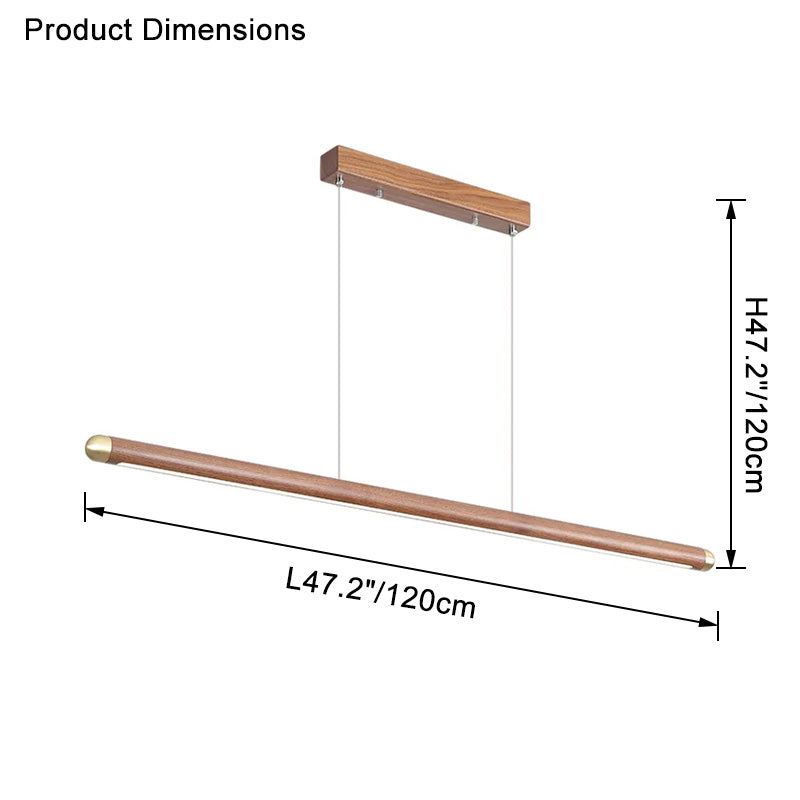 Lámpara colgante lineal LED WOMO color nogal - WM2520