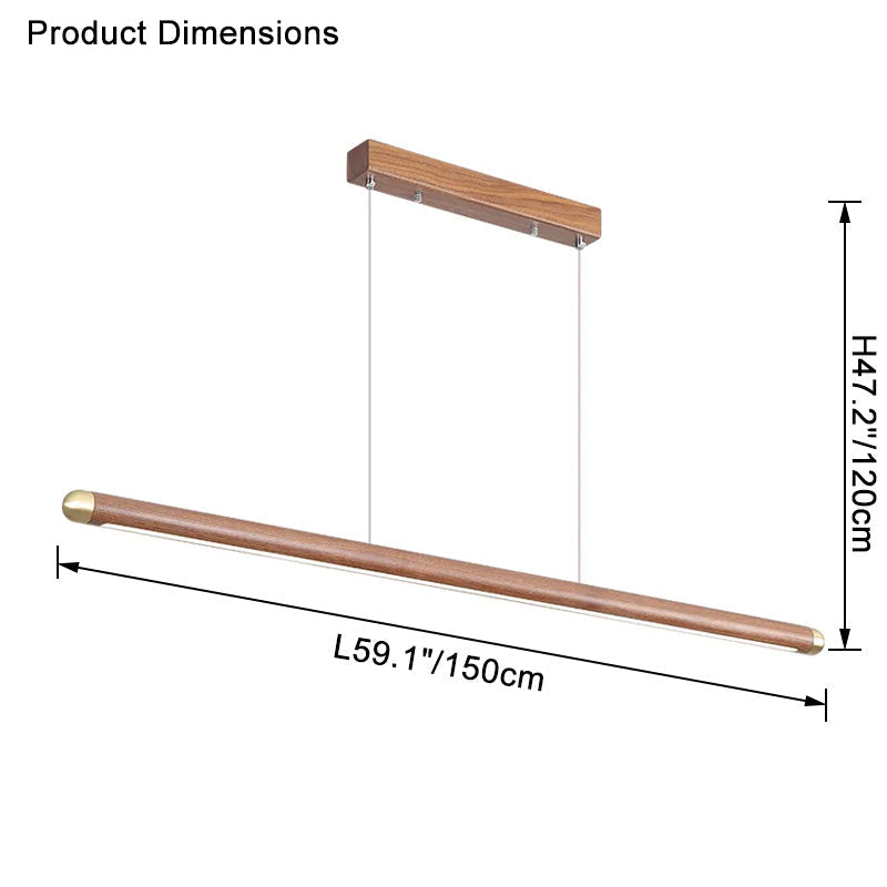 Lámpara colgante lineal LED WOMO color nogal - WM2520