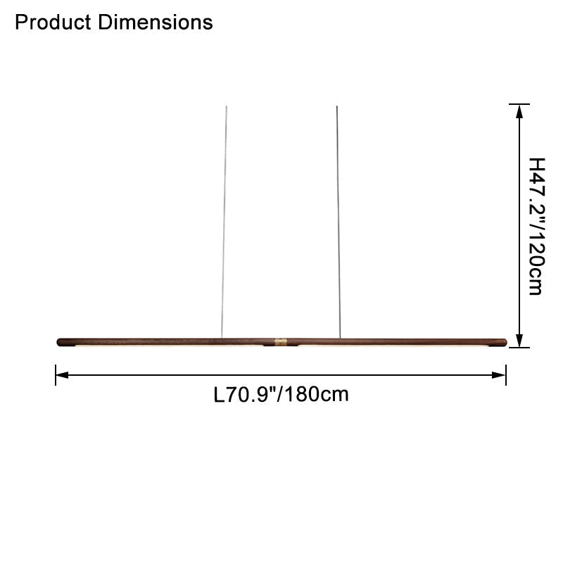 Lámpara colgante lineal LED WOMO color nogal - WM2520