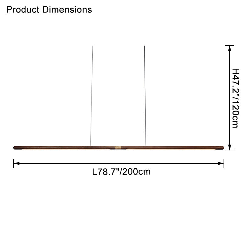 Lámpara colgante lineal LED WOMO color nogal - WM2520
