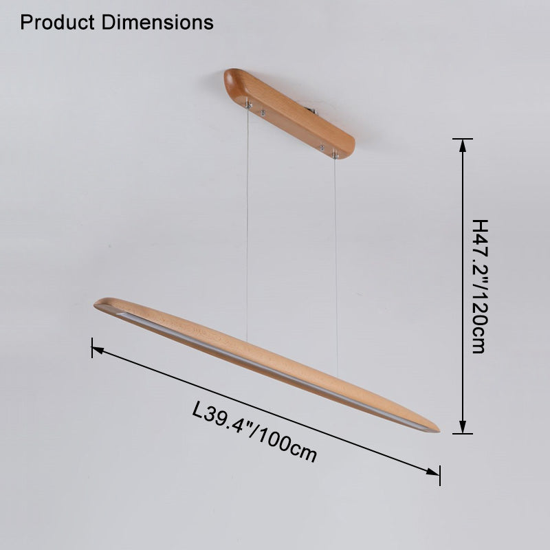 Lámpara colgante lineal LED de madera WOMO-WM2523
