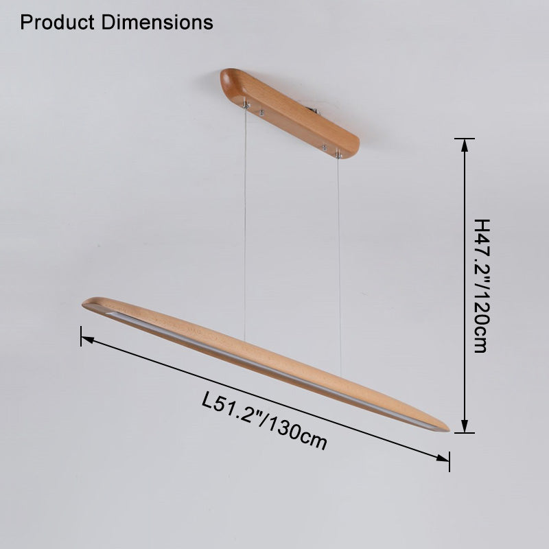 Lámpara colgante lineal LED de madera WOMO-WM2523