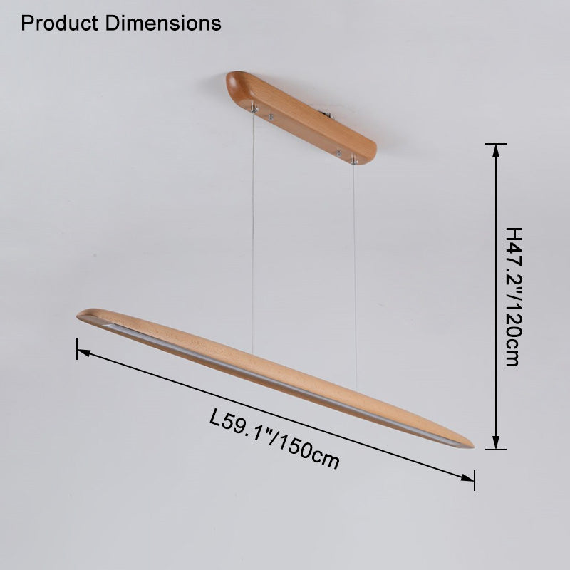 Lámpara colgante lineal LED de madera WOMO-WM2523