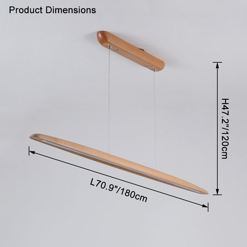 Lámpara colgante lineal LED de madera WOMO-WM2523