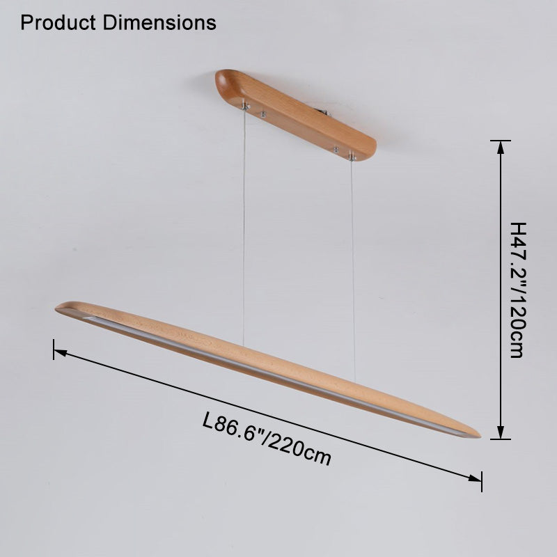 Lámpara colgante lineal LED de madera WOMO-WM2523