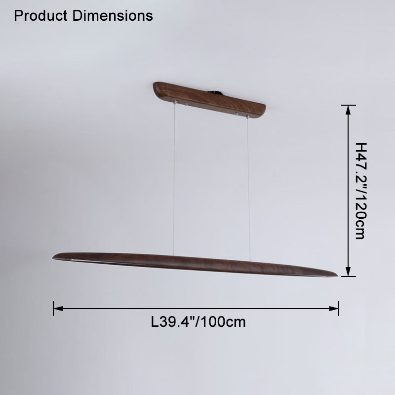 Lámpara colgante lineal LED de madera WOMO-WM2523