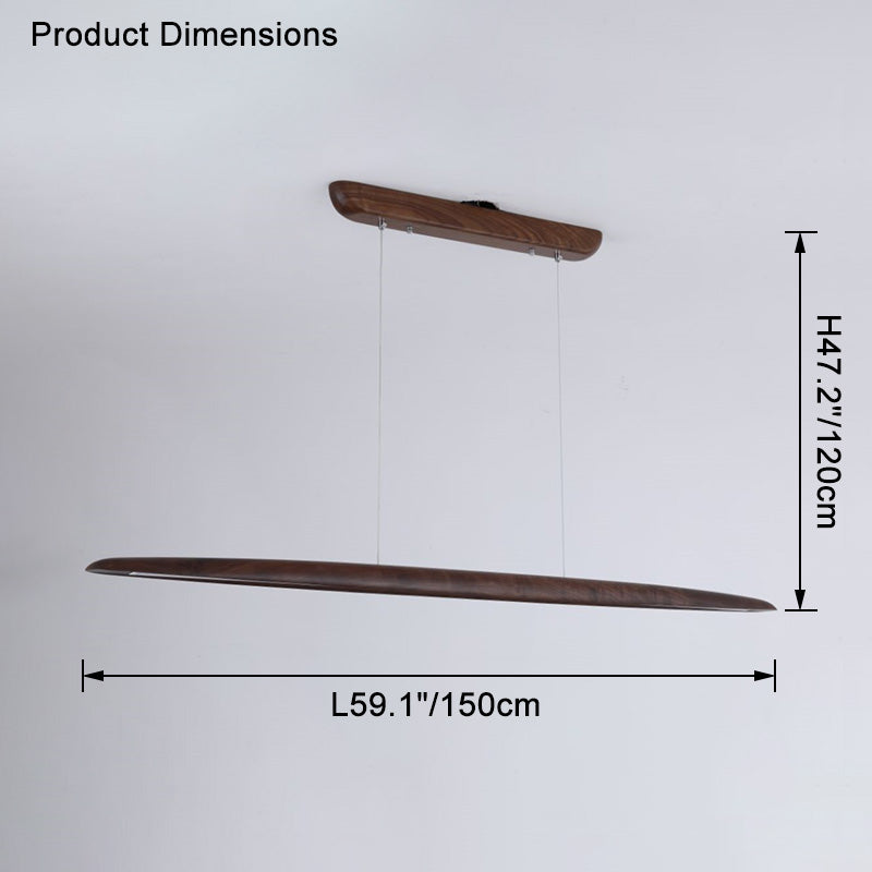 Lámpara colgante lineal LED de madera WOMO-WM2523