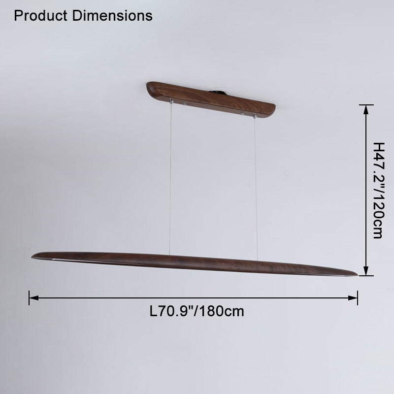 Lámpara colgante lineal LED de madera WOMO-WM2523