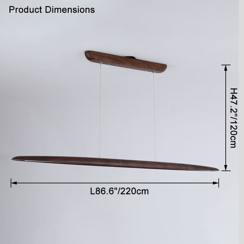 Lámpara colgante lineal LED de madera WOMO-WM2523