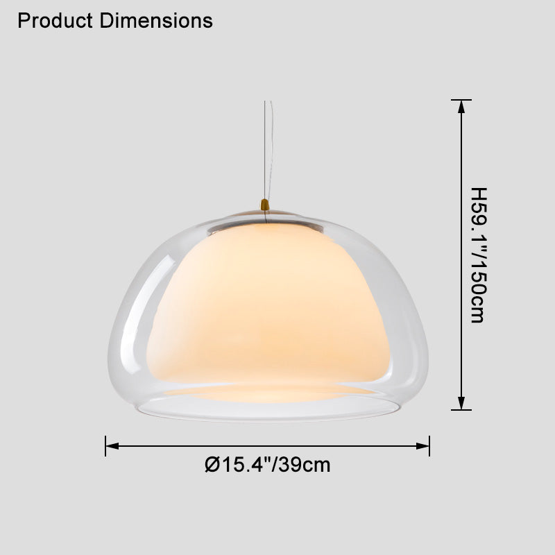 Lámpara colgante de cúpula de cristal WOMO-WM2537