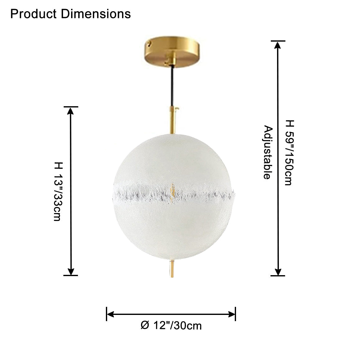 Lámpara colgante WOMO de fibra de vidrio con forma de globo - WM2577