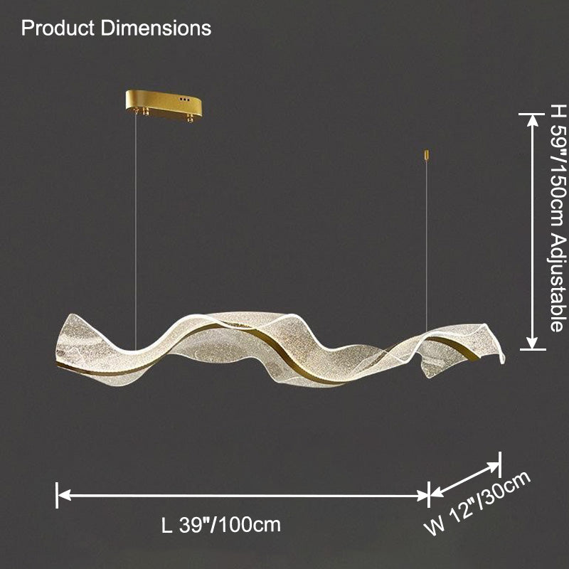 Lámpara de araña acrílica WOMO Wave Ribbon-WM2596