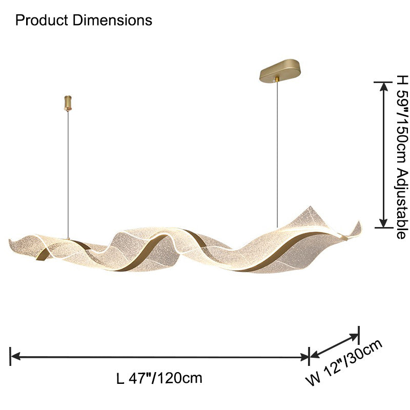 Lámpara de araña acrílica WOMO Wave Ribbon-WM2596