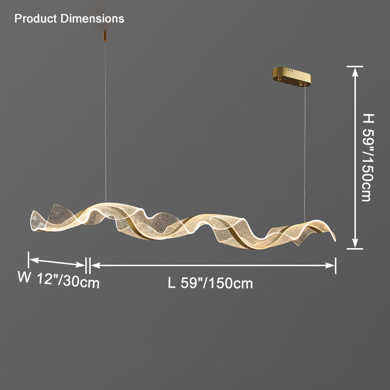 Lámpara de araña acrílica WOMO Wave Ribbon-WM2596
