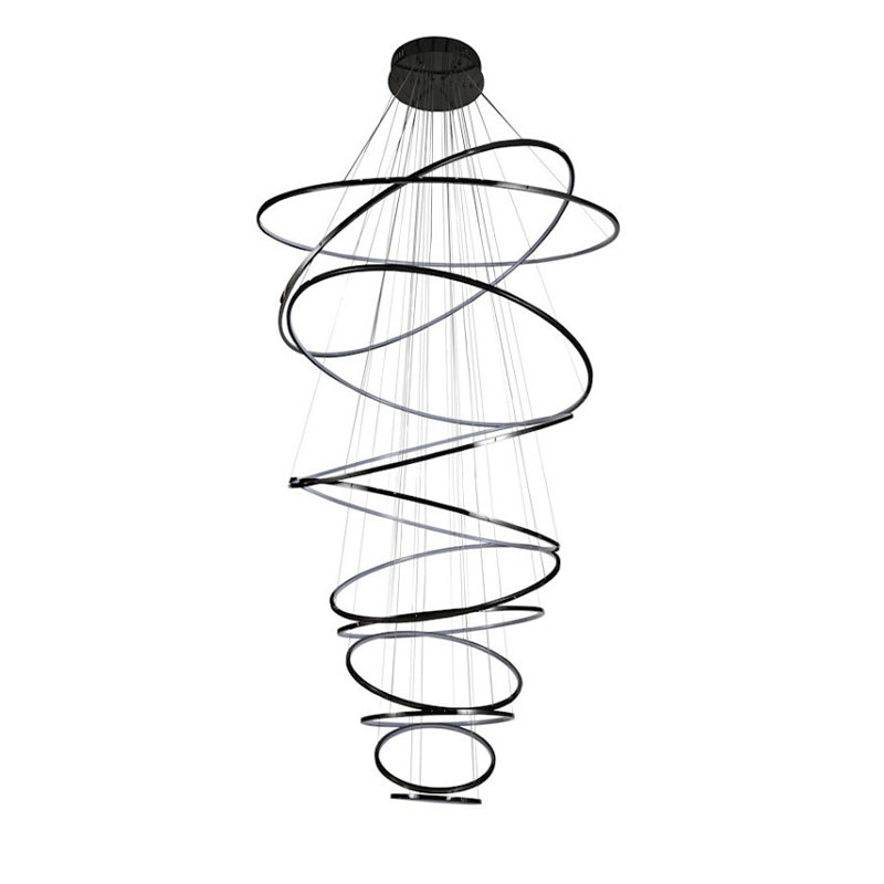 Lámpara de araña LED circular escalonada WOMO negra - WM2652