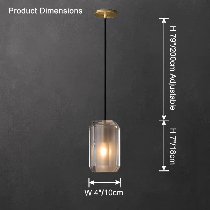 Lámpara colgante rectangular de cristal WOMO-WM2682