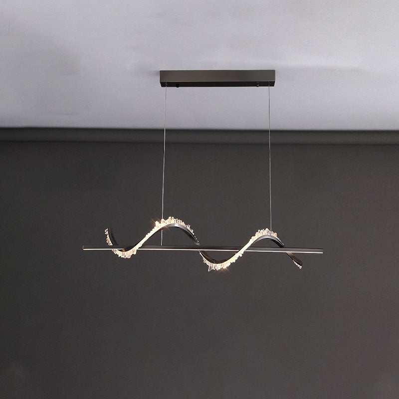 Lámpara de araña lineal de cristal WOMO Swirl-WM2713