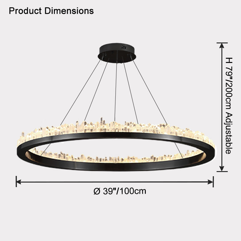WOMO Rock Crystal LED Circular Chandelier - WM2715