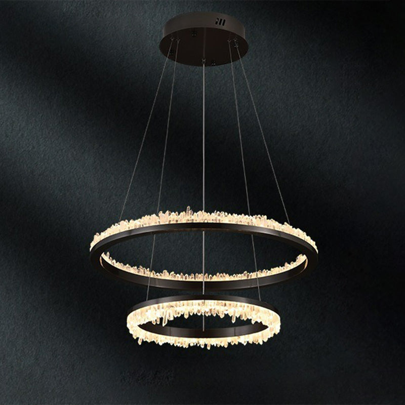 WOMO Rock Crystal LED Circular Chandelier - WM2715
