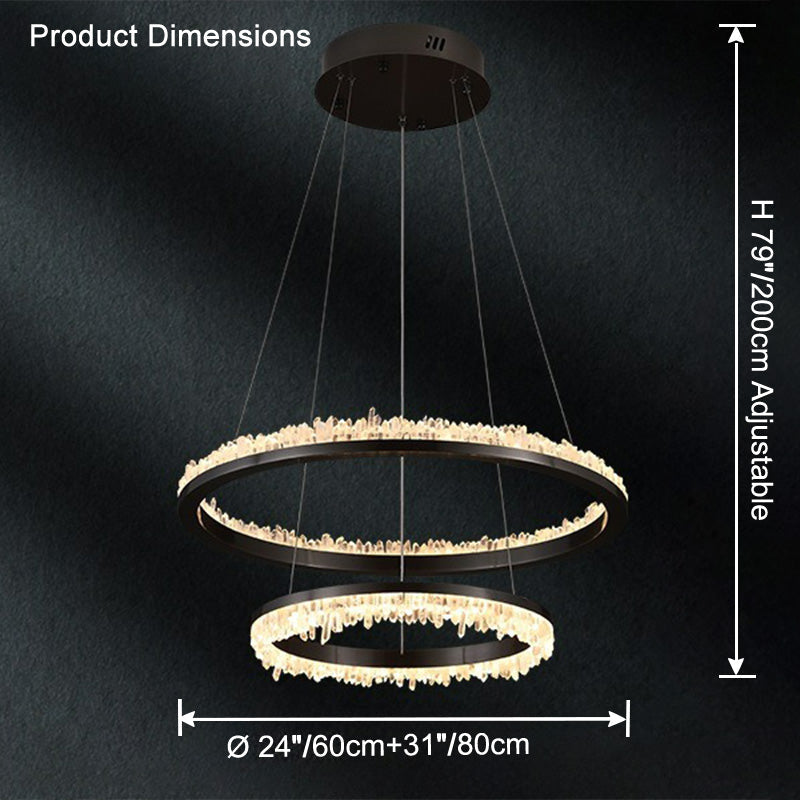 WOMO Rock Crystal LED Circular Chandelier - WM2715