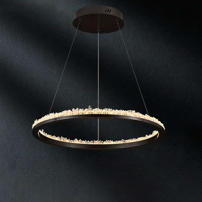 WOMO Rock Crystal LED Circular Chandelier - WM2715