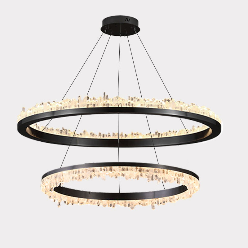 WOMO Rock Crystal LED Circular Chandelier - WM2715