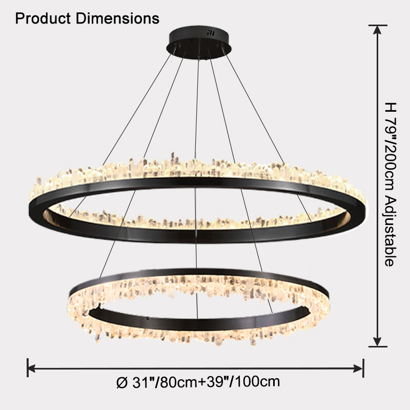 WOMO Rock Crystal LED Circular Chandelier - WM2715