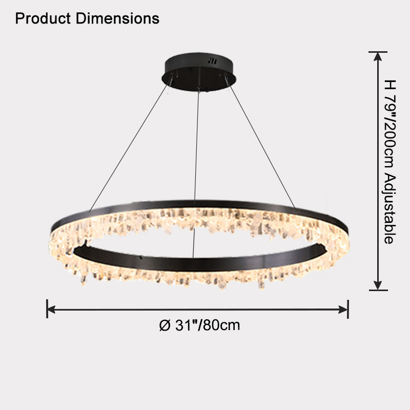 WOMO Rock Crystal LED Circular Chandelier - WM2715