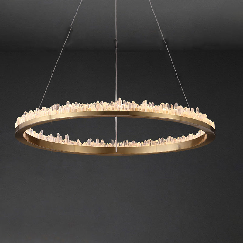 WOMO Rock Crystal LED Circular Chandelier - WM2715