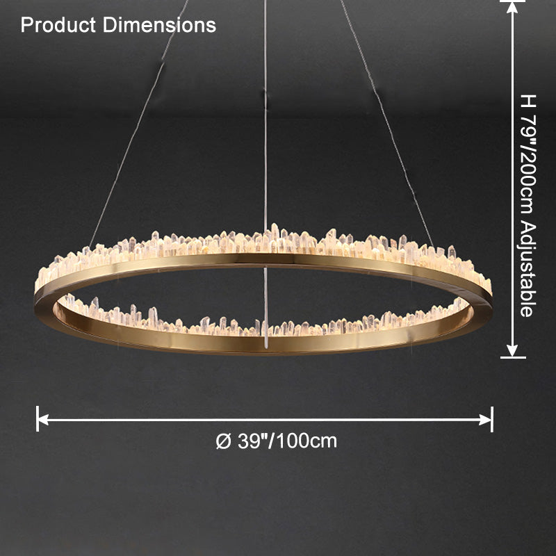 WOMO Rock Crystal LED Circular Chandelier - WM2715