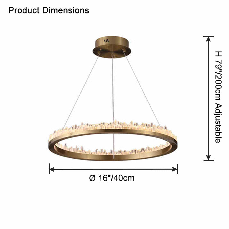 WOMO Rock Crystal LED Circular Chandelier - WM2715