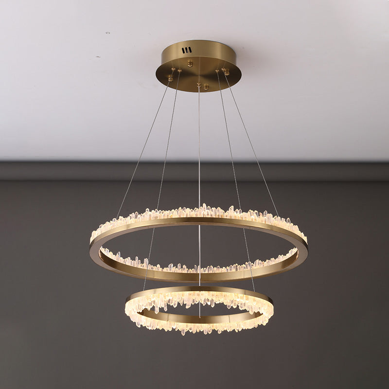 WOMO Rock Crystal LED Circular Chandelier - WM2715
