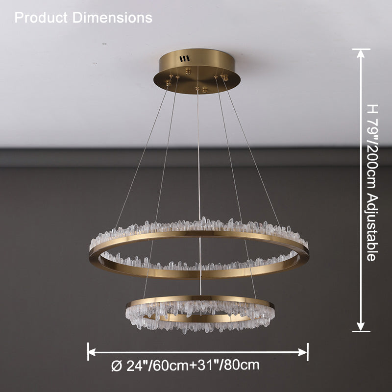 WOMO Rock Crystal LED Circular Chandelier - WM2715