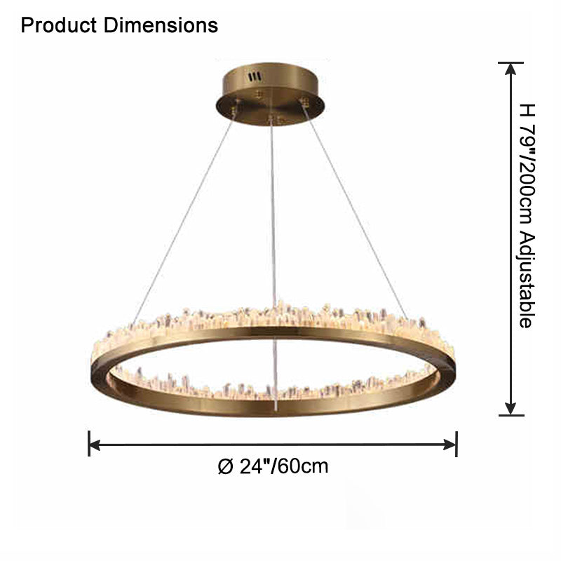 WOMO Rock Crystal LED Circular Chandelier - WM2715