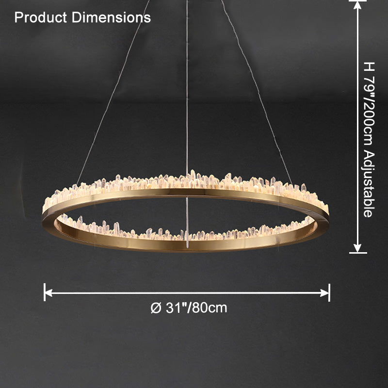 WOMO Rock Crystal LED Circular Chandelier - WM2715