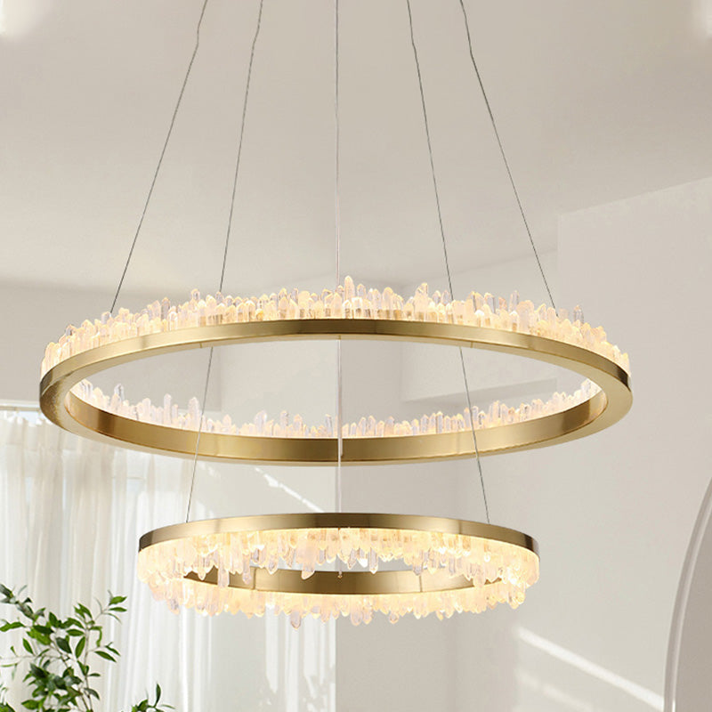 WOMO Rock Crystal LED Circular Chandelier - WM2715