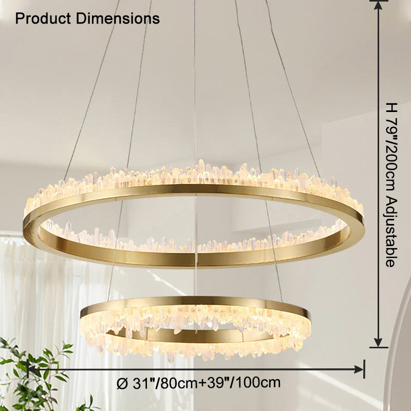 WOMO Rock Crystal LED Circular Chandelier - WM2715