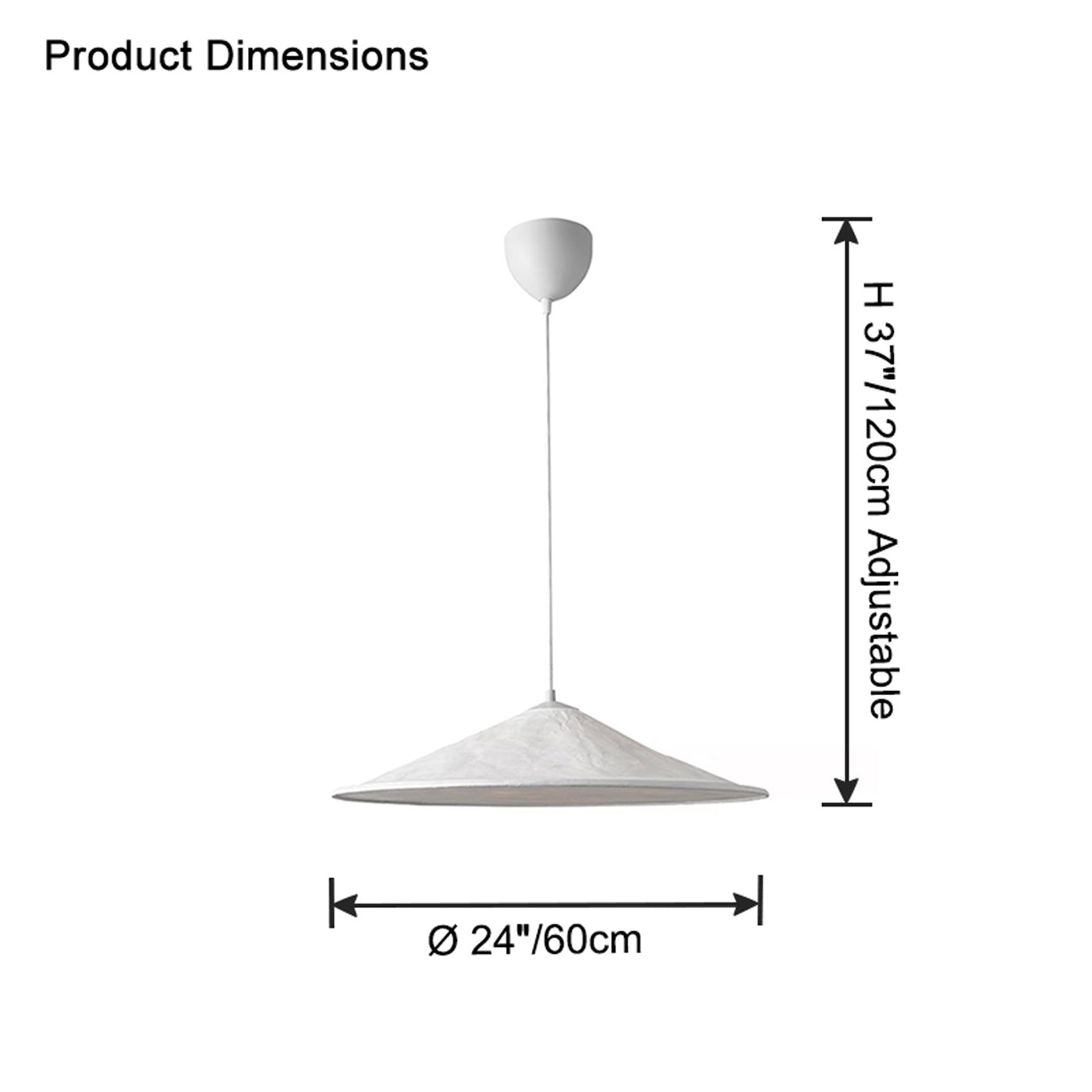 Lámpara colgante de tela en forma de cono WOMO-WM2729