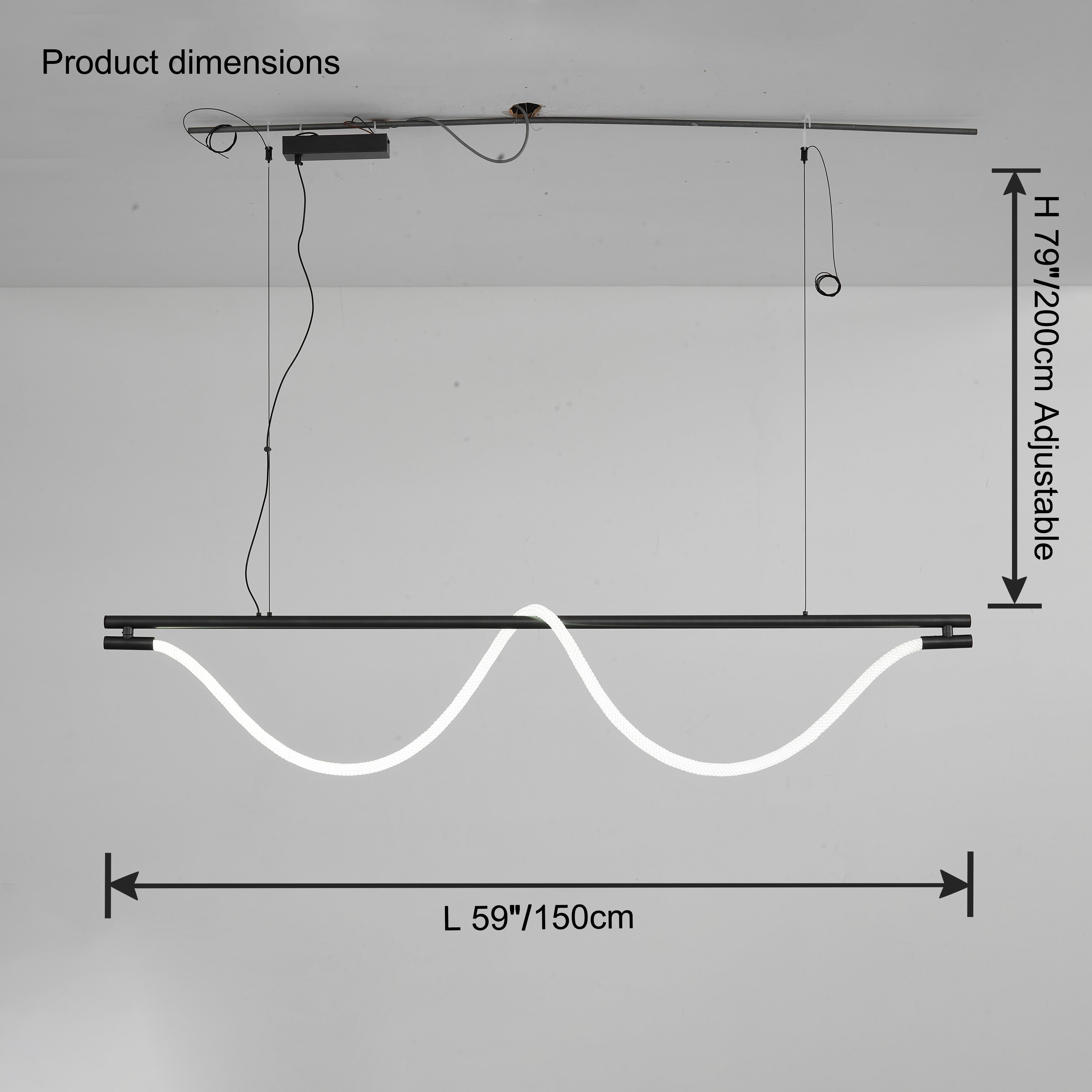 Lámpara de araña lineal LED WOMO Rope - WM2742