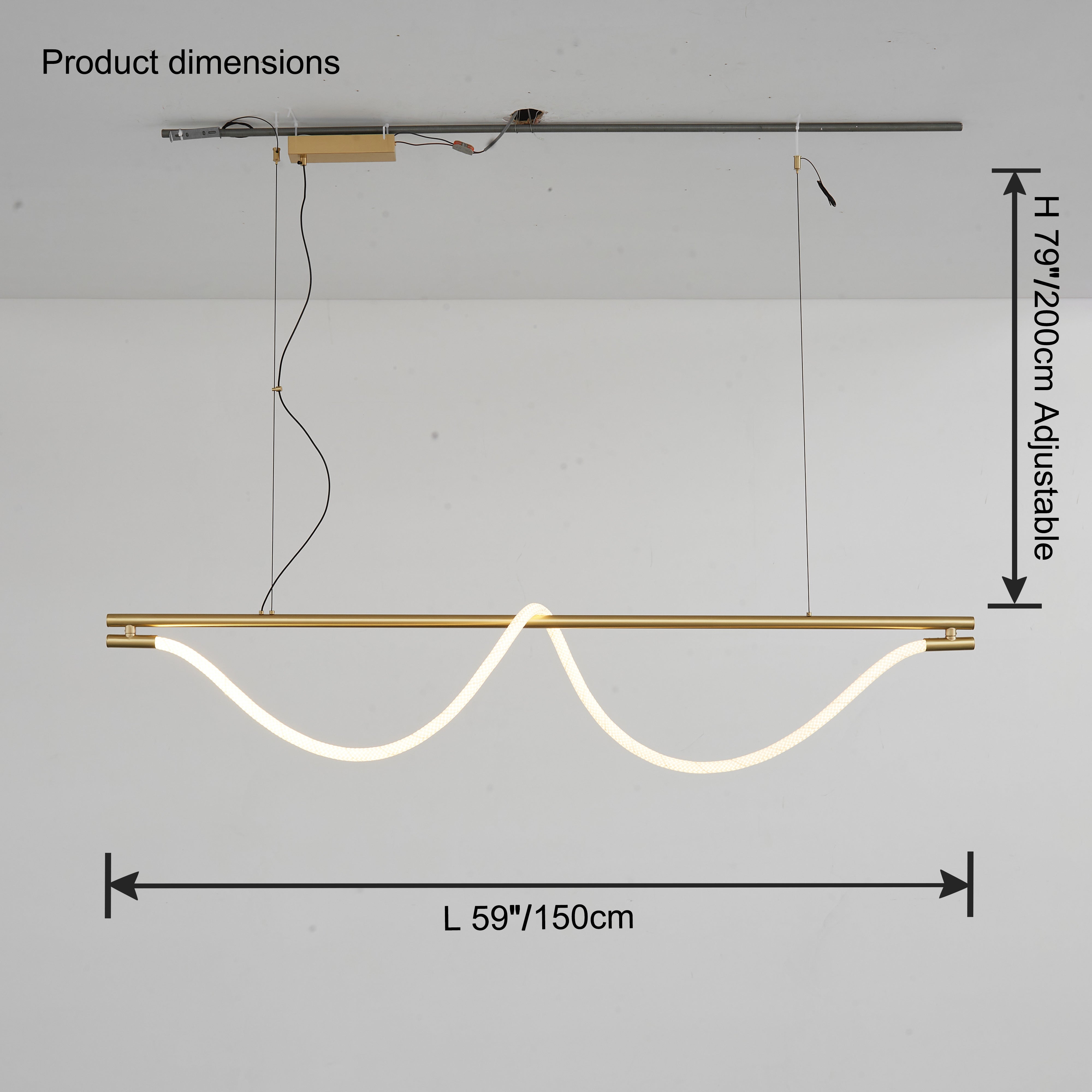 Lámpara de araña lineal LED WOMO Rope - WM2742
