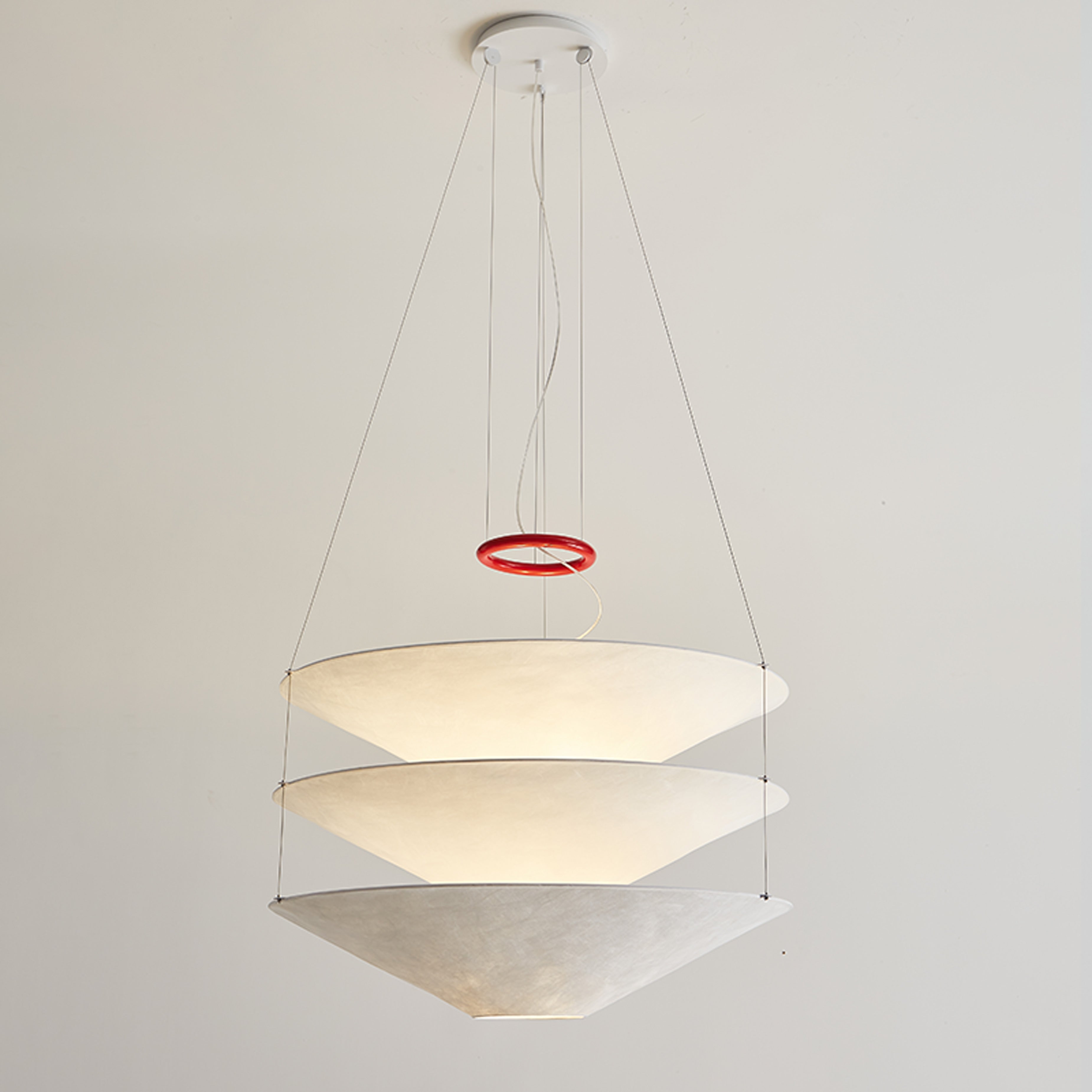 Lámpara colgante WOMO de papel de arroz con forma de cono escalonado - WM2775