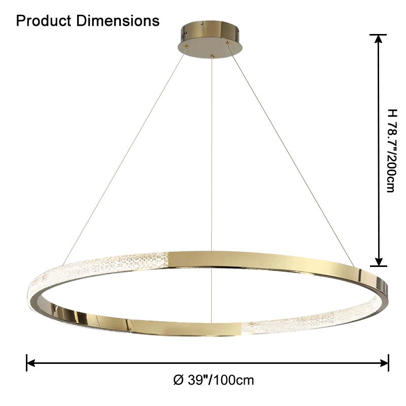 WOMO LED Chandelier with Gold Ring - WM2795