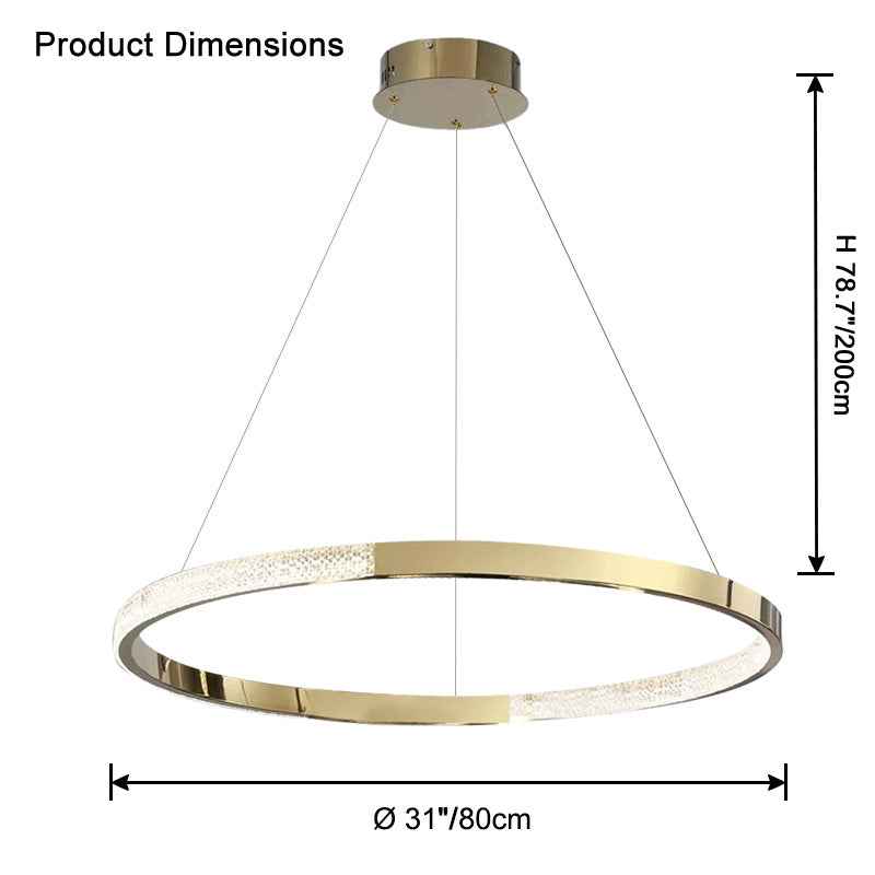WOMO LED Chandelier with Gold Ring - WM2795